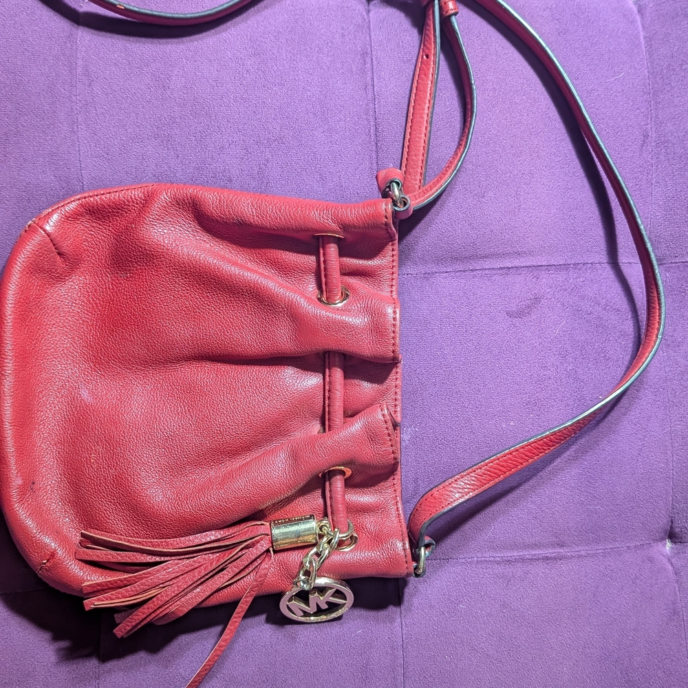 Red Leather Shoulder Bag